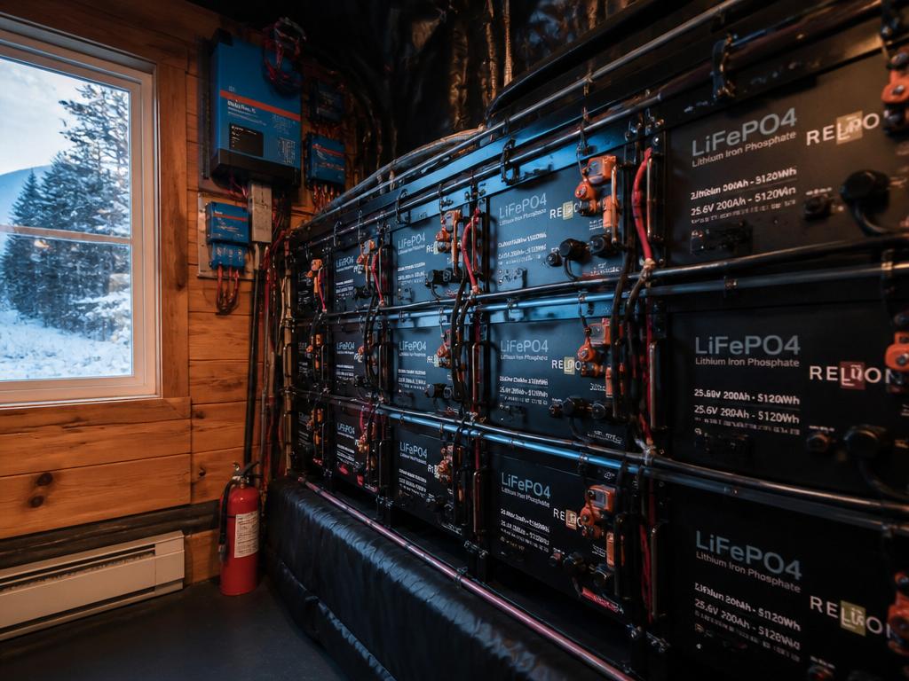LiFePO4 bank, heated enclosure